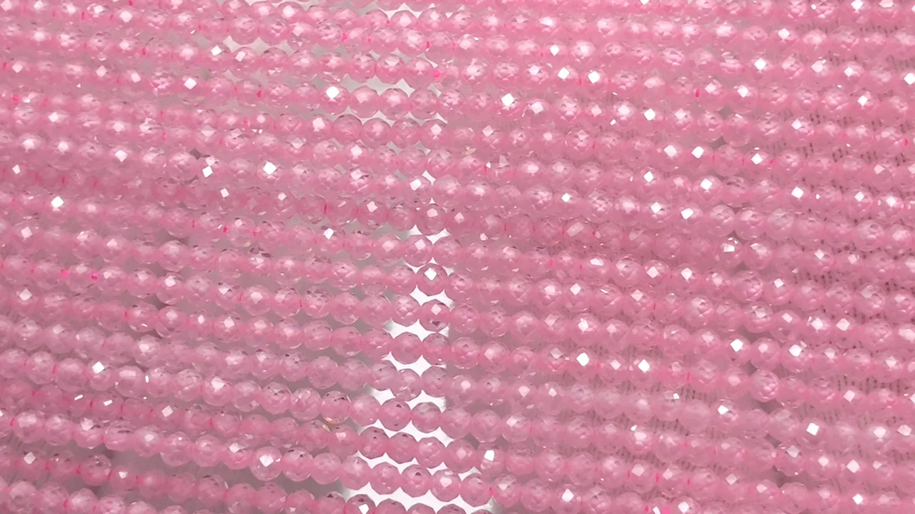 キュービックジルコニア 極小ラウンドカット2mm 【ピンク】 ｜天然石