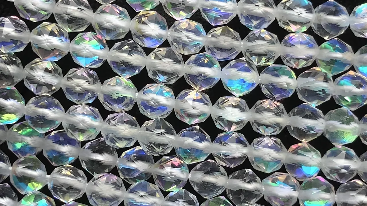 ルナフラッシュ スターラウンドカット6mm 1連｜天然石ビーズの卸問屋