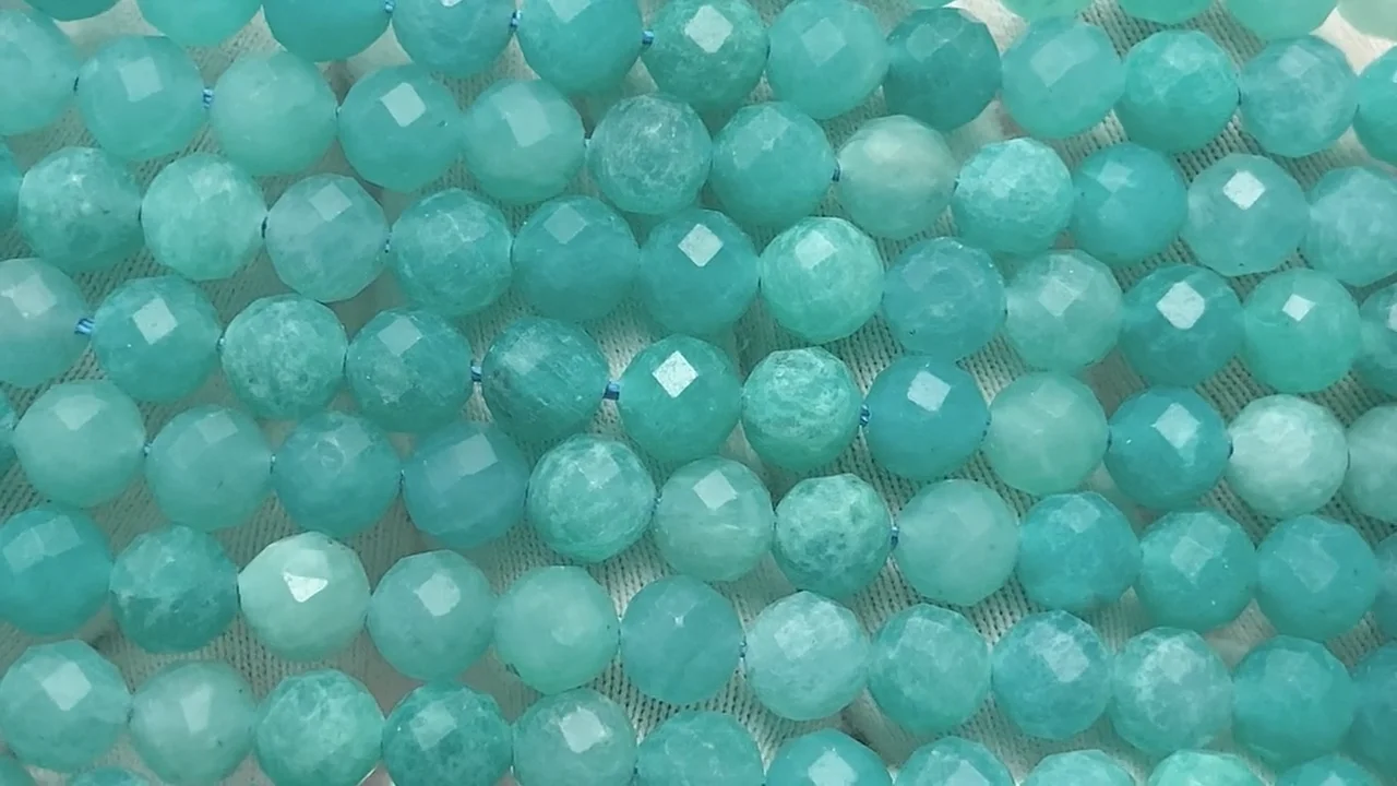 アマゾナイトシリカ ラウンドカット6mm 1連｜天然石ビーズの卸問屋