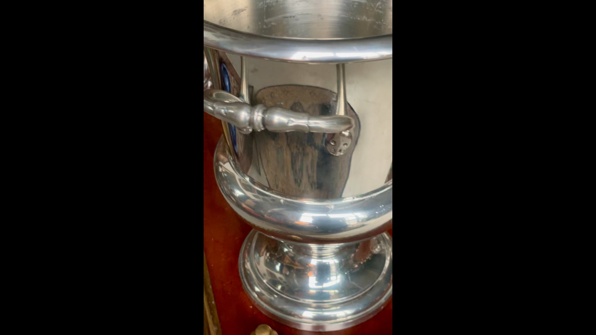 Vntage French Etans Du Manor Pewter Mustard Ldded Pot Wth Wooden