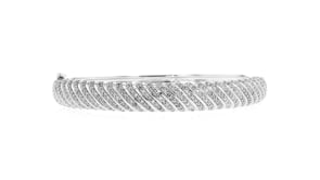 2.00 ct. t.w. Diamond Striped Bangle Bracelet in Sterling Silver