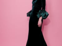 slim fit dress slacks Meghan Velvet Wrap Maxi Dress main image 0