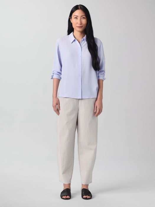 Silk Georgette Crepe Classic Collar Shirt | EILEEN FISHER Silk Georgette Crepe Classic Collar Shirt | EILEEN FISHER