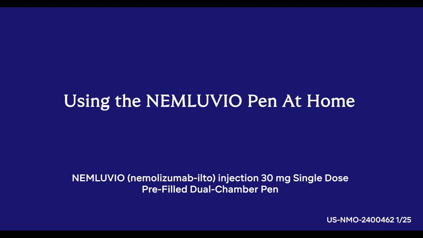 Safe and simple self-injections with NEMLUVIO