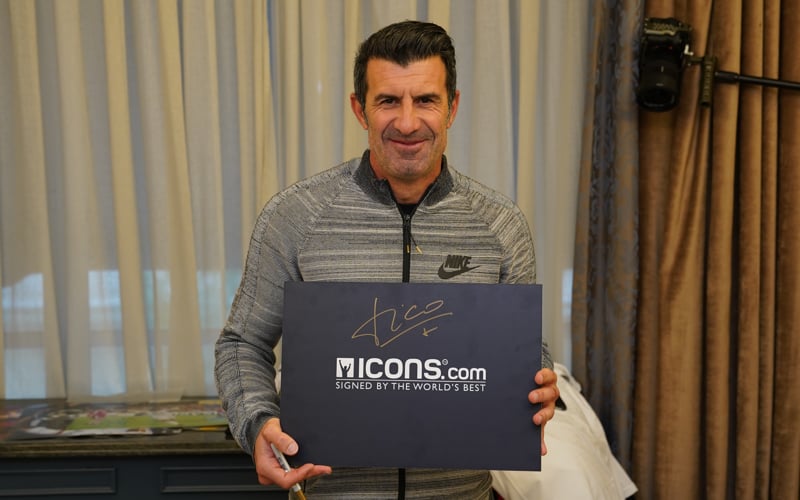 Maillot Real Madrid Signé Par Luis Figo – Cadre Luxe Avec Certificat Authentification – Pièce Collector