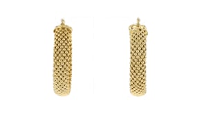 Italian 18kt Gold Over Sterling Popcorn-Style Hoop Earrings