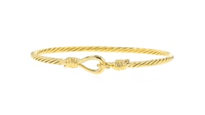 Italian 18kt Gold Over Sterling Knotted Hook Clasp Bangle Bracelet