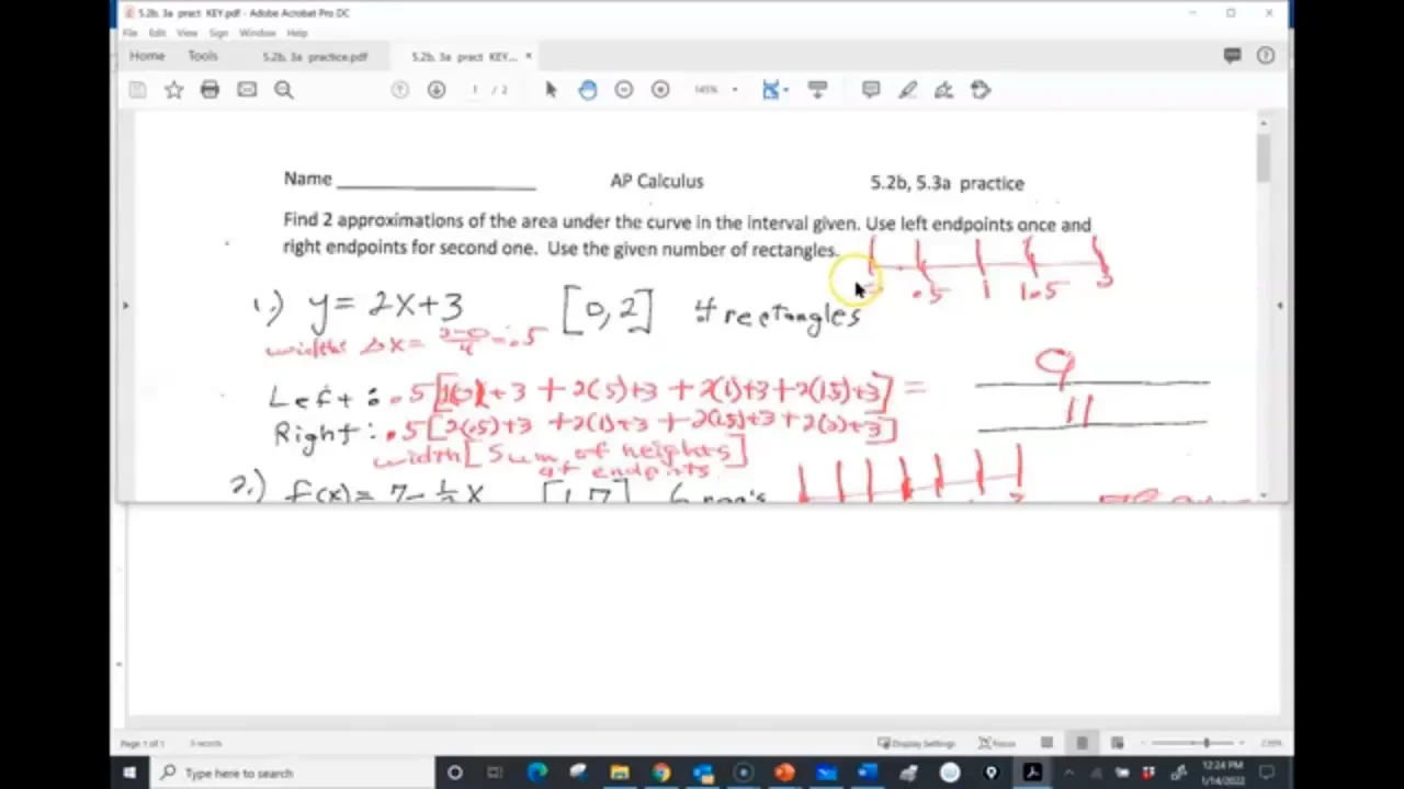 ap calc 5.2b practice sheet good old video