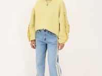 Yellow woven sweater with ruffle | My Jewellery