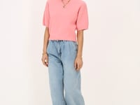 Pink bouclé top short sleeves | My Jewellery