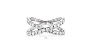 1.00 ct. t.w. Lab-Grown Diamond Crisscross Ring in 14kt White Gold