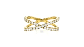 .50 ct. t.w. Lab-Grown Diamond Crisscross Ring in 18kt Gold Over Sterling
