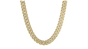 7.00 ct. t.w. Lab-Grown Diamond Cuban-Link Necklace in 18kt Gold Over Sterling