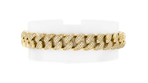 3.00 ct. t.w. Lab-Grown Diamond Cuban-Link Bracelet in 18kt Gold Over Sterling