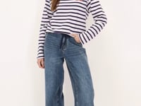 Purple and white striped long sleeve T-shirt with M patch | My Jewellery