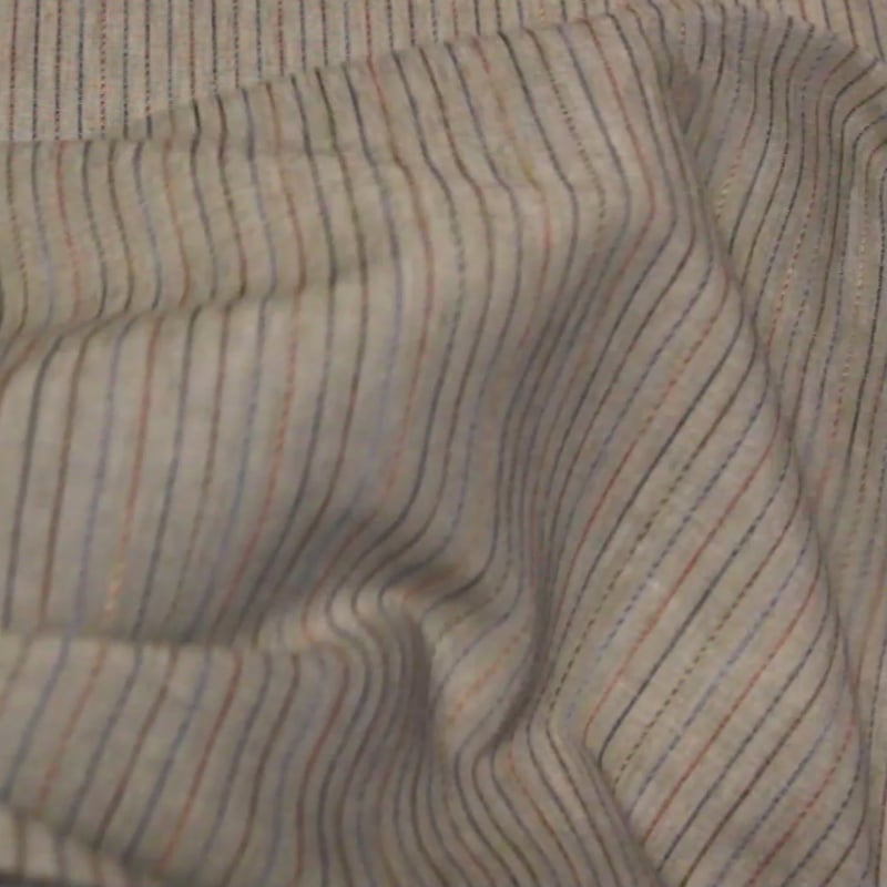 Vidéo: Étoffe 100 % lin - Gris rayures colorées