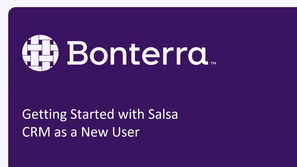 Getting Started with Salsa CRM
