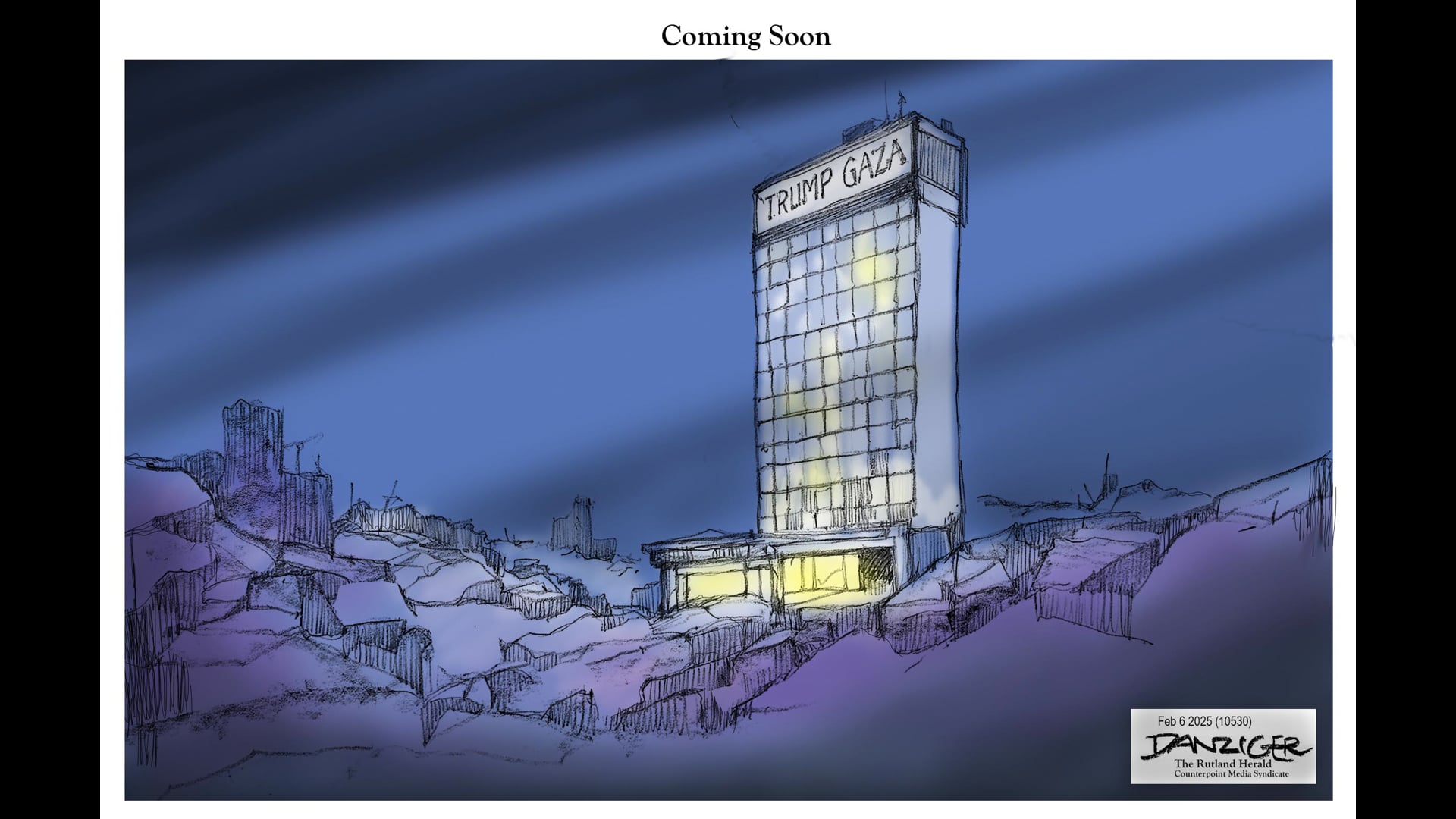 Danziger Live-Cartoon: Trump Gaza