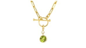 Round Birthstone Charm in 18kt Gold Over Sterling