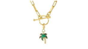 .60 Carat Emerald Palm Tree Charm in 18kt Gold Over Sterling