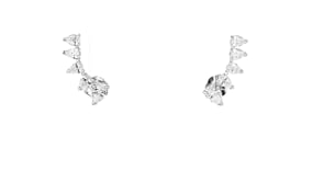 .50 ct. t.w. CZ Ear Climbers in Sterling Silver