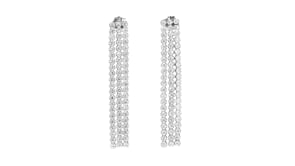 Italian 2.50 ct. t.w. CZ Tassel Drop Earrings in Sterling Silver