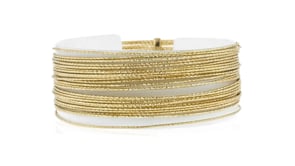 Italian 18kt Gold Over Sterling Multi-Row Bangle Bracelet