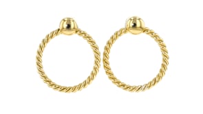 18kt Gold Over Sterling Roped Doorknocker Earrings