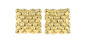 Italian 18kt Gold Over Sterling Quilted Square Earrings