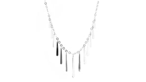 Italian Sterling Silver Elongated Multi-Teardrop Necklace