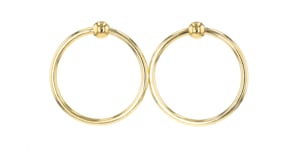 18kt Gold Over Sterling Modern Doorknocker Earrings