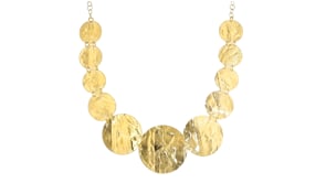 Italian 18kt Gold Over Sterling Graduated Disc Necklace