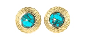Turquoise Earrings in 18kt Gold Over Sterling