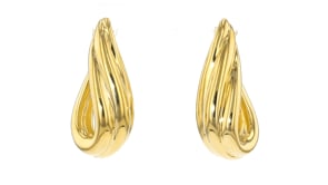 Italian 18kt Gold Over Sterling Swirled Drop Earrings