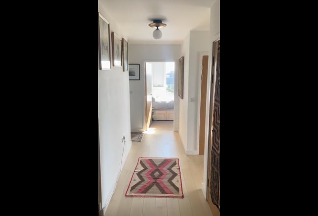 Video 1: The TV now has a great table and looks great but this photo gives you a good idea of the vibe