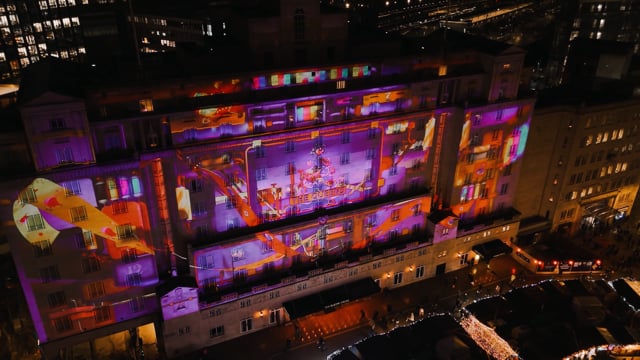 Queens Hotel Leeds Christmas Projection Mapping 2024