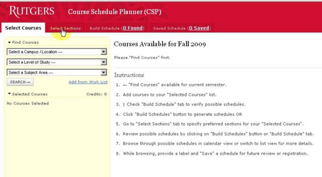 Rutgers Course Schedule Planner Features on Vimeo