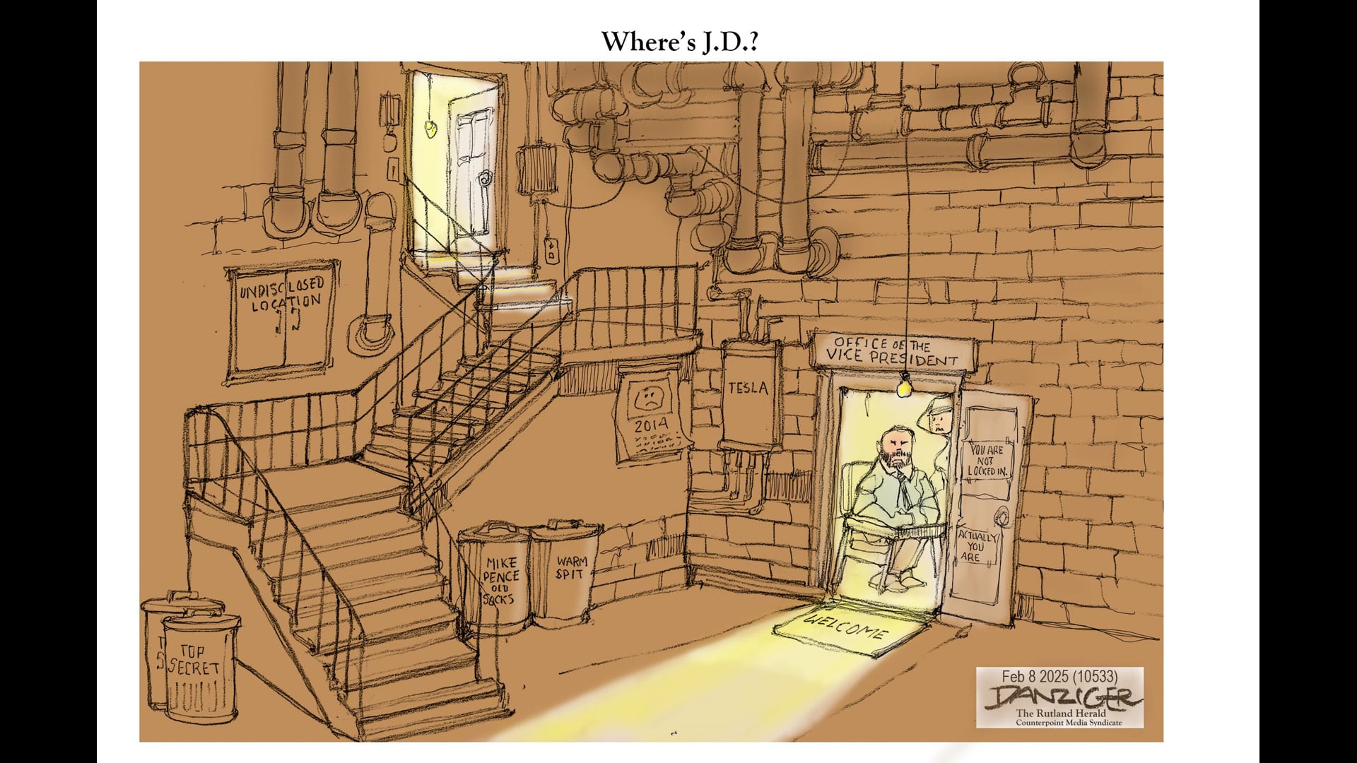 Danziger Live-Cartoon: Wheres JD