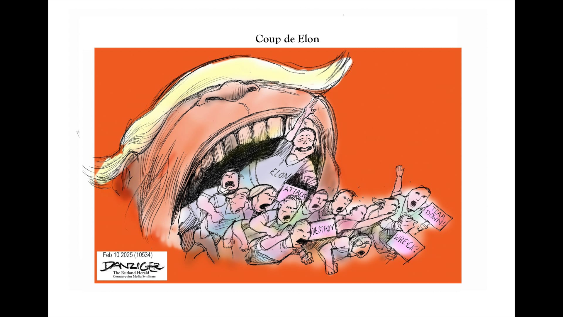 Danziger Live-Cartoon: CoupdeElon
