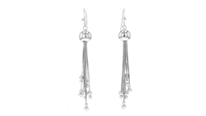 Sterling Silver Beaded Tassel Drop Earrings
