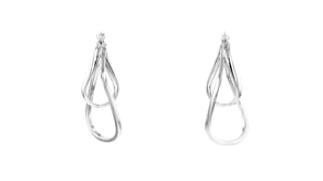 Italian Sterling Silver Twisted Hoop Drop Earrings