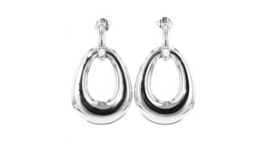 Sterling Silver Oval Drop Earrings