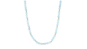 65.00 ct. t.w. Aquamarine Bead Necklace with 14kt Yellow Gold