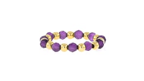 .90 ct. t.w. Amethyst Bead Stretch Ring with 14kt Yellow Gold