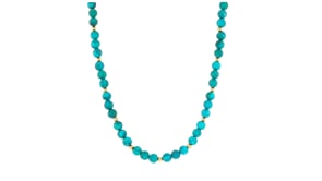 5mm Turquoise Bead Necklace with 14kt Yellow Gold