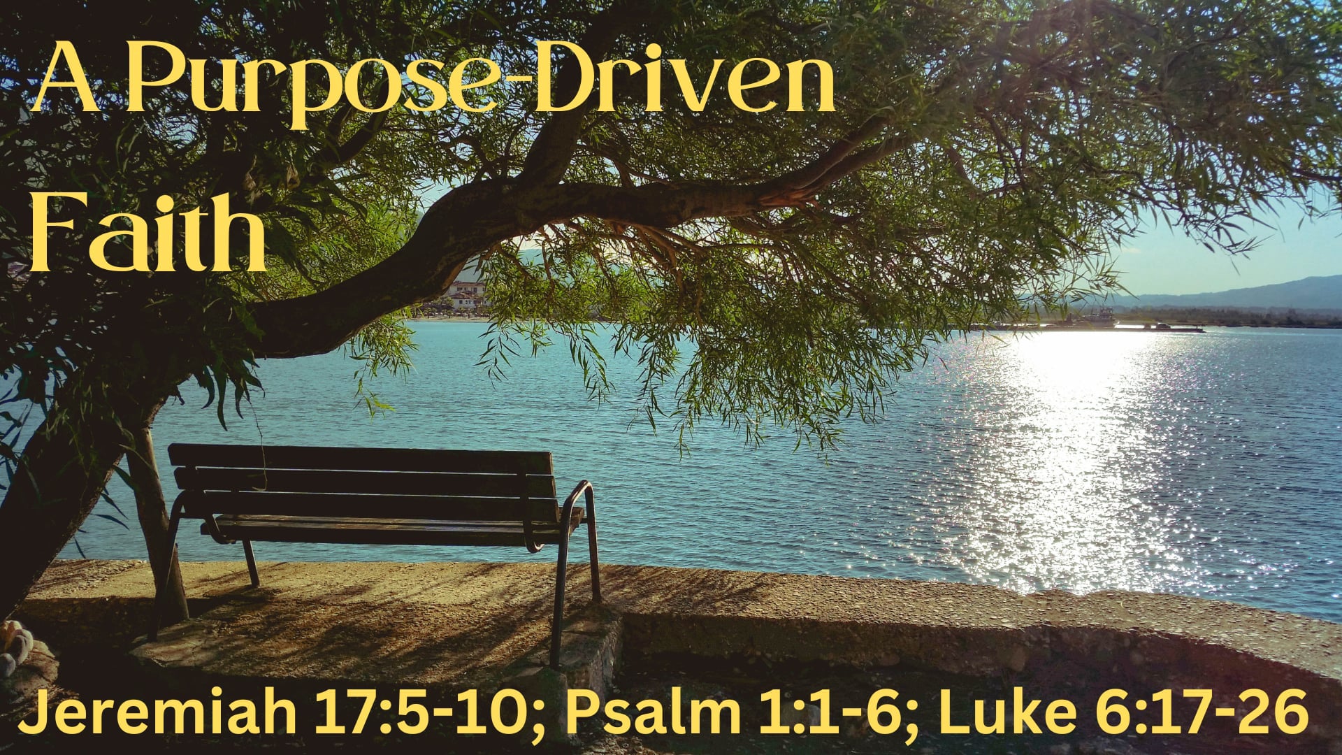 Sunday February 16, 9:30am "A Purpose-Driven Faith"