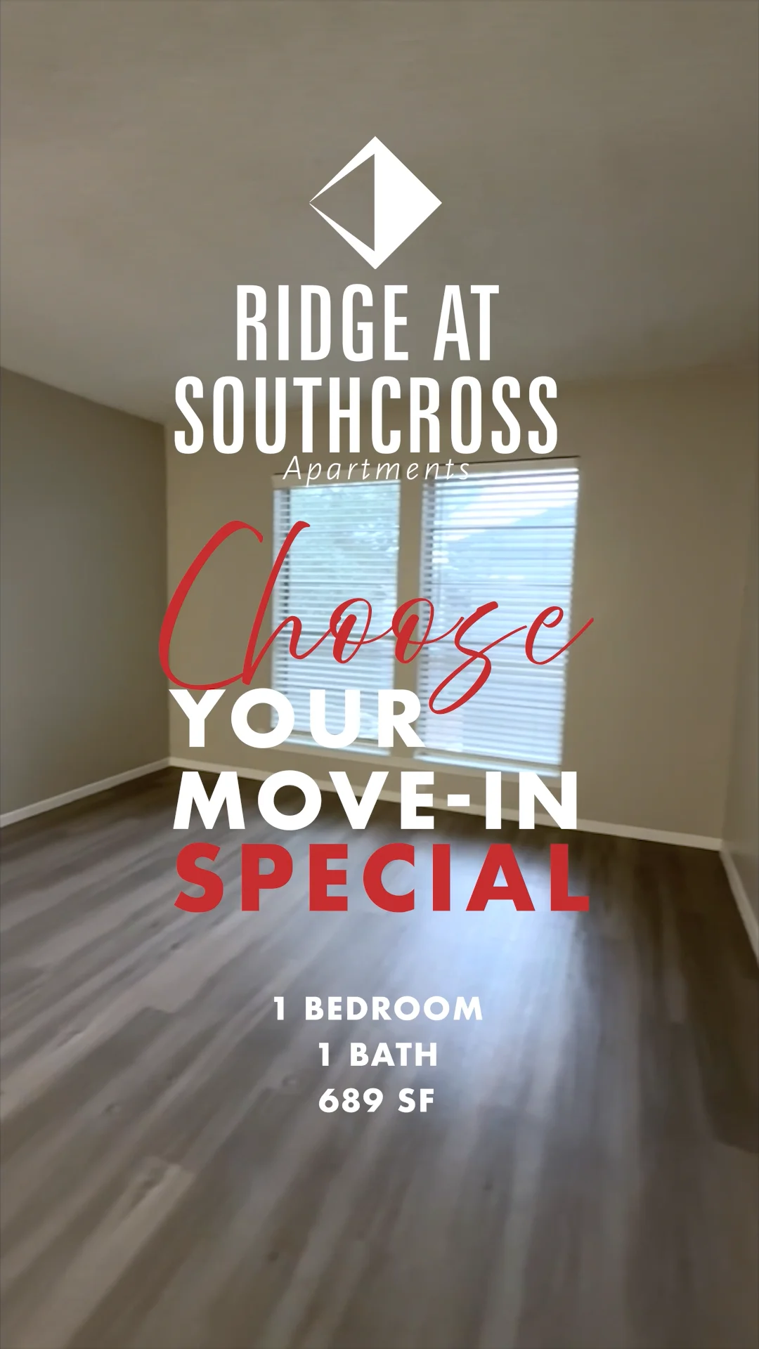 Video Tour of 1 Bedroom 689 SF