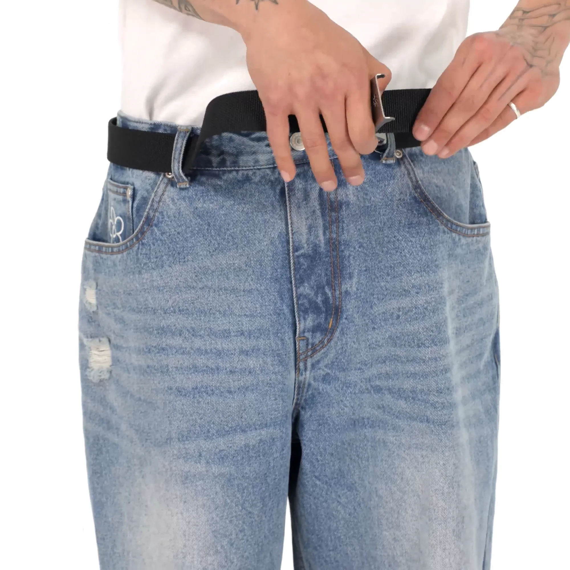 ☆WKNDRS☆ GRAFFITI LOGO BELT BLACK WS2501AC01BK WKNDRS Graffiti Logo Belt - Black | 하이츠스토어