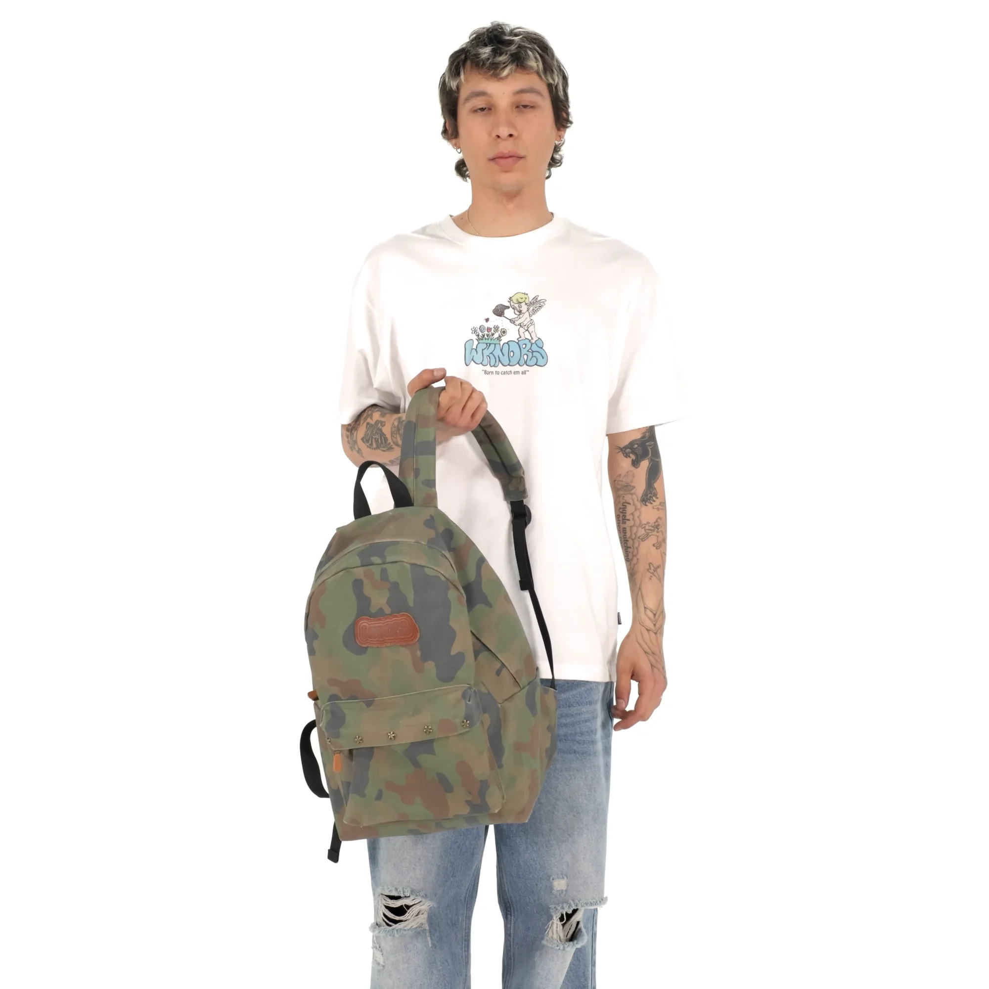 ★2025SS新作★WKNDRS★GRAFFITI LOGO BACKPACK MUSINSA | WKNDRS GRAFFITI LOGO BACKPACK (CAMO)