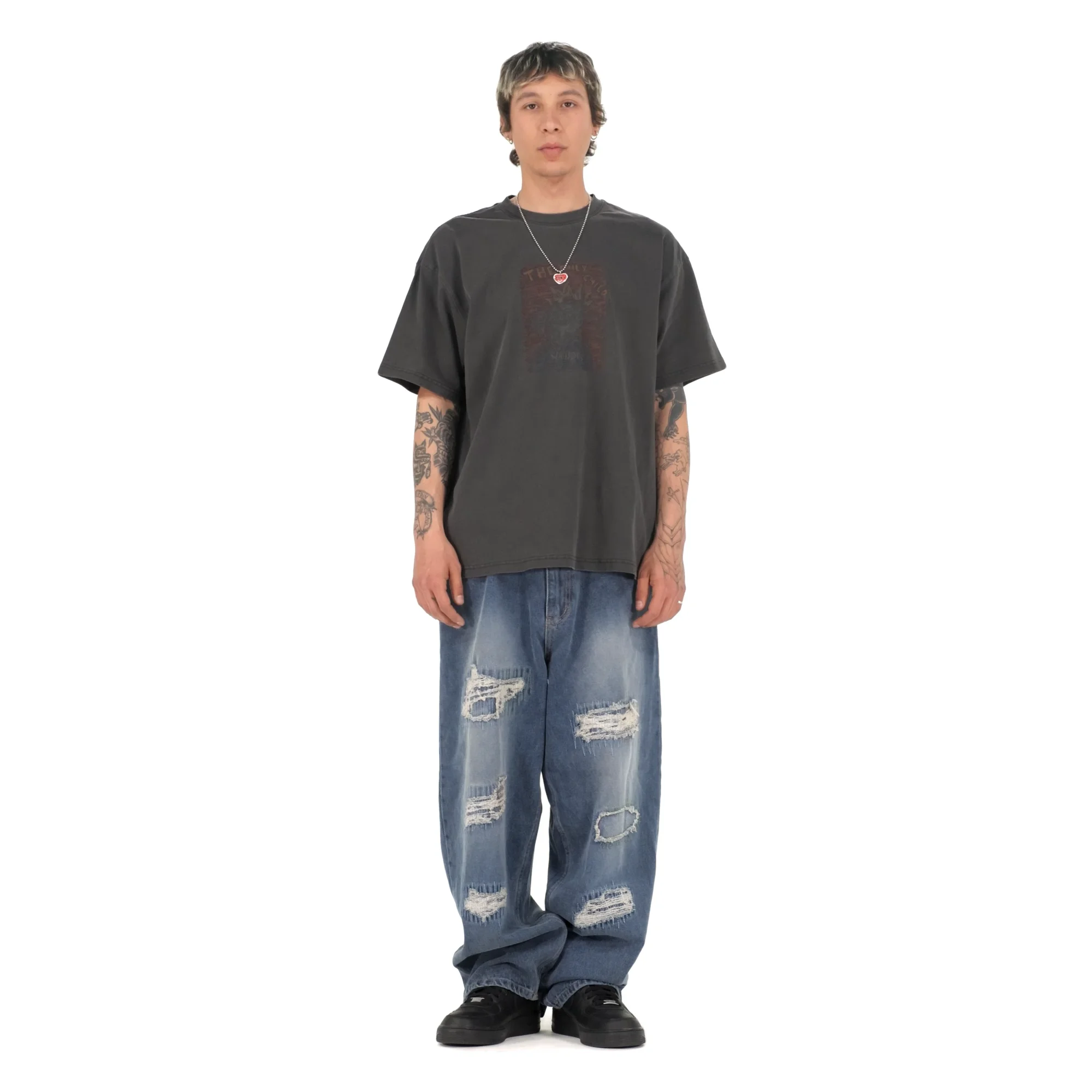 ★2025SS新作★WKNDRS★STITCH DISTRESSED PANTS WKNDRS Stitch Distressed Pants - S.Denim | International Store